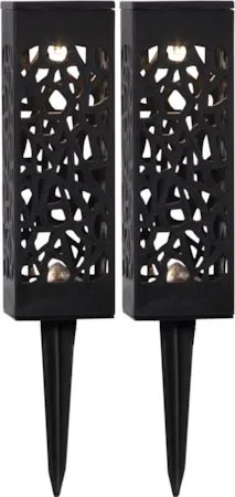 Izola 2 pack Solcellsdekoration 18 cm - svart - Utemöbler & utemiljö - Trädgårdsdekoration & utemiljö - Trädgårdsbelysning