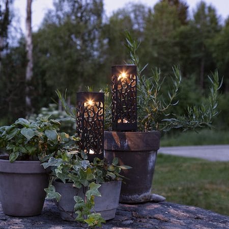 Izola 2 pack Solcellsdekoration 18 cm - svart - Utemöbler & utemiljö - Trädgårdsdekoration & utemiljö - Trädgårdsbelysning