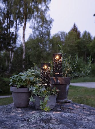 Izola 2 pack Solcellsdekoration 18 cm - svart - Utemöbler & utemiljö - Trädgårdsdekoration & utemiljö - Trädgårdsbelysning