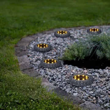 Lawnlight 2 pack SolcellsSpotlight 11 cm - grå med vita prickar - Utemöbler & utemiljö - Trädgårdsdekoration & utemiljö - Trädgårdsbelysning