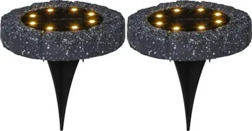 Lawnlight 2 pack SolcellsSpotlight 11 cm - grå med vita prickar - Utemöbler & utemiljö - Trädgårdsdekoration & utemiljö - Trädgårdsbelysning