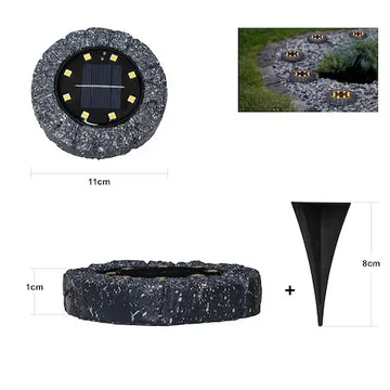 Lawnlight 2 pack SolcellsSpotlight 11 cm - grå med vita prickar - Utemöbler & utemiljö - Trädgårdsdekoration & utemiljö - Trädgårdsbelysning