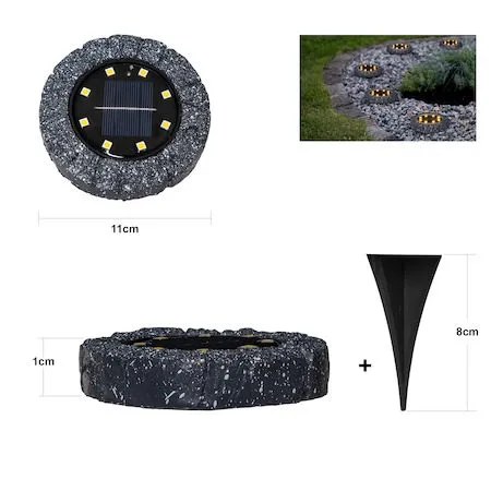 Lawnlight 2 pack SolcellsSpotlight 11 cm - grå med vita prickar - Utemöbler & utemiljö - Trädgårdsdekoration & utemiljö - Trädgårdsbelysning