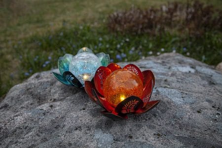 Lilly Solcellsdekoration 24 cm - bärnsten/koppar - Utemöbler & utemiljö - Trädgårdsdekoration & utemiljö - Trädgårdsbelysning