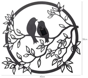 Love Birds Solcellsdekoration 40 cm - svart - Utemöbler & utemiljö - Trädgårdsdekoration & utemiljö - Trädgårdsbelysning