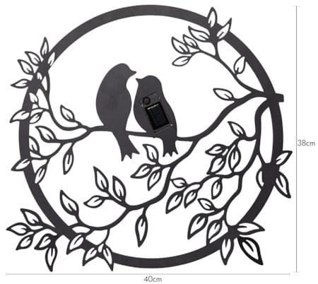 Love Birds Solcellsdekoration 40 cm - svart - Utemöbler & utemiljö - Trädgårdsdekoration & utemiljö - Trädgårdsbelysning