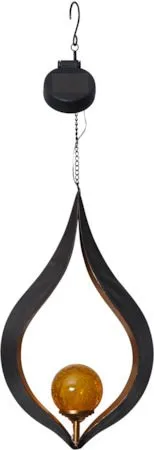 Melilla Solcellsdekoration 18 cm, svart och bärnstensfärgad