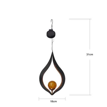 Melilla Solcellsdekoration 18 cm - svart och bärnstensfärgad - Utemöbler & utemiljö - Trädgårdsdekoration & utemiljö - Trädgårdsbelysning