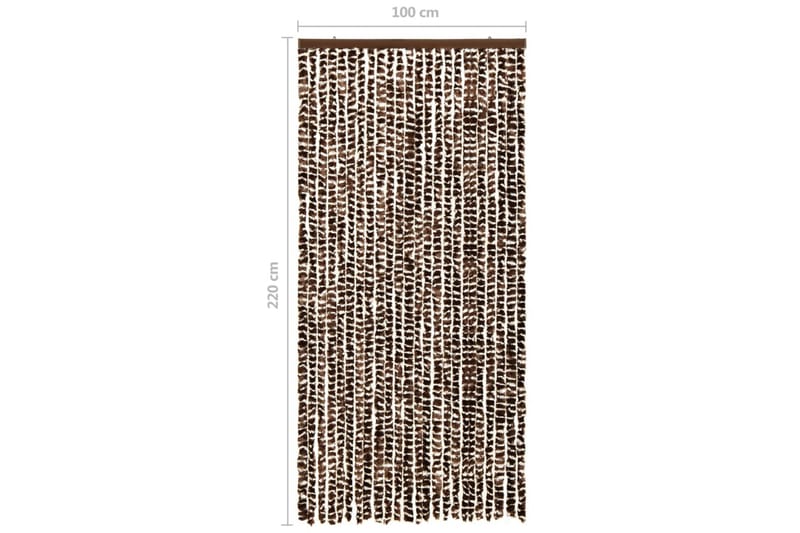 Insektsdraperi brun och vit 100x220 cm chenille - Brun - Myggnät & insektsnät