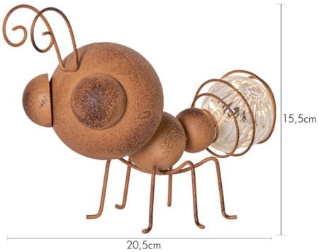 Oxida Ant Solcellsdekoration 20.5 cm - rost - Utemöbler & utemiljö - Trädgårdsdekoration & utemiljö - Trädgårdsbelysning