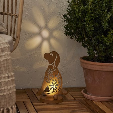 Oxidog Solcellsdekoration 25 cm - rost - Utemöbler & utemiljö - Trädgårdsdekoration & utemiljö - Trädgårdsbelysning