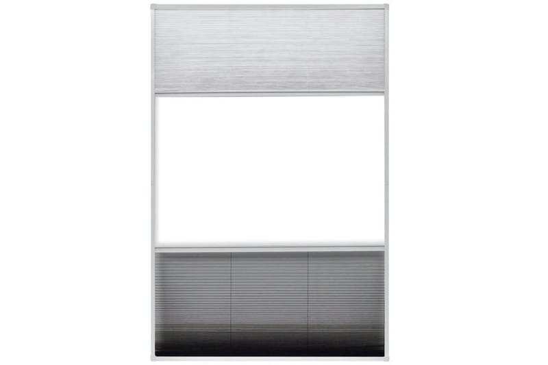 Plisserat insektsnät med jalusi för fönster 80x120 cm alumin - Svart - Myggnät & insektsnät