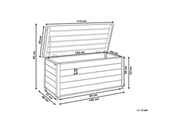 Låda Campalto Grå, 113x50x52 cm - Grå, 113x50x52 cm - Utemöbler & utemiljö - Trädgårdsdekoration & utemiljö - Postlåda & post - Fastighetsbox
