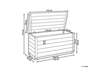 Låda Campalto Grå, 123x60x60 cm - Grå, 123x60x60 cm - Utemöbler & utemiljö - Utomhusförvaring - Dynförvaring - Dynbox & dynlåda