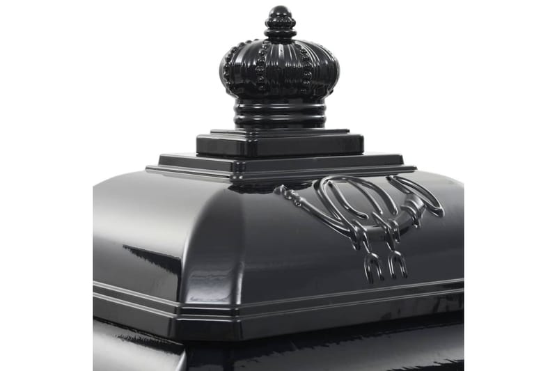 Markpostlåda vintage stil rostfri aluminium svart - Svart - Brevlåda
