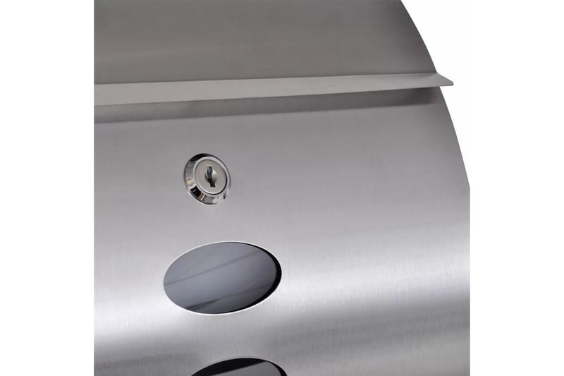 Två brevlådor på ett stativ i rostfritt stål - Silver - Brevlåda