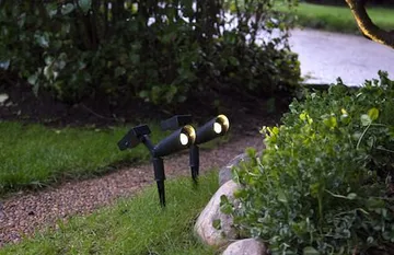 Powerspot 2 pack SolcellsSpotlight 5 cm - svart - Utemöbler & utemiljö - Trädgårdsdekoration & utemiljö - Trädgårdsbelysning