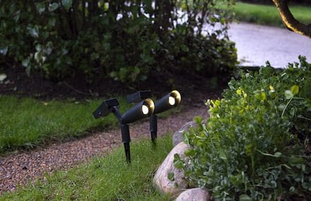 Powerspot 2 pack SolcellsSpotlight 5 cm - svart - Utemöbler & utemiljö - Trädgårdsdekoration & utemiljö - Trädgårdsbelysning