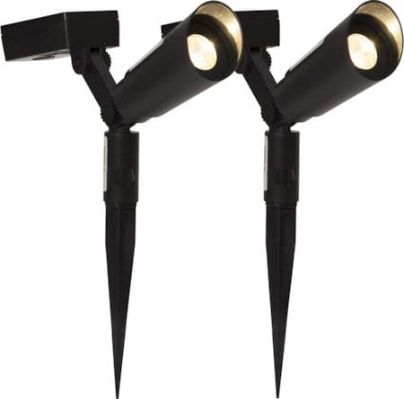 Powerspot 2 pack SolcellsSpotlight 5 cm - svart - Utemöbler & utemiljö - Trädgårdsdekoration & utemiljö - Trädgårdsbelysning