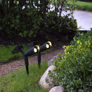 Powerspot 2 pack SolcellsSpotlight 5 cm - svart - Utemöbler & utemiljö - Trädgårdsdekoration & utemiljö - Trädgårdsbelysning