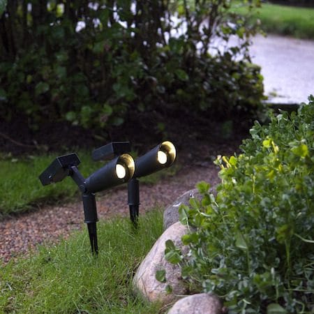 Powerspot 2 pack SolcellsSpotlight 5 cm - svart - Utemöbler & utemiljö - Trädgårdsdekoration & utemiljö - Trädgårdsbelysning