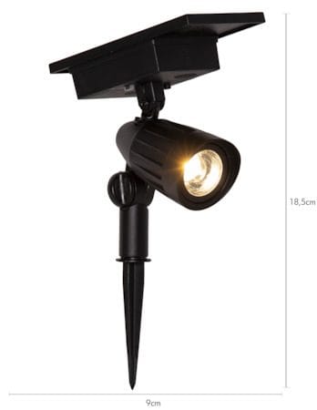 Powerspot Solcellsspotlight 9 cm - svart - Utemöbler & utemiljö - Trädgårdsdekoration & utemiljö - Trädgårdsbelysning