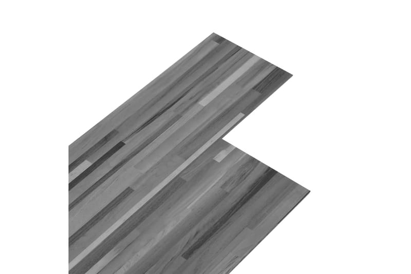 PVC-golvbrädor 5,02 m² självhäftande 2 mm grårandig - Grå - Trall