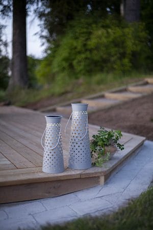 Romby Solcellslykta 32 cm - grå - Utemöbler & utemiljö - Trädgårdsdekoration & utemiljö - Trädgårdsbelysning