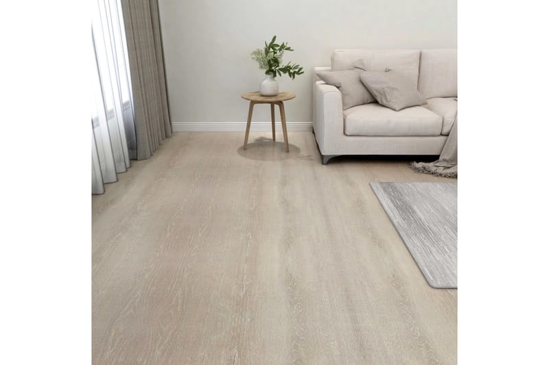 Självhäftande golvplankor 55 st PVC 5,11 m² beige - Beige - Trall