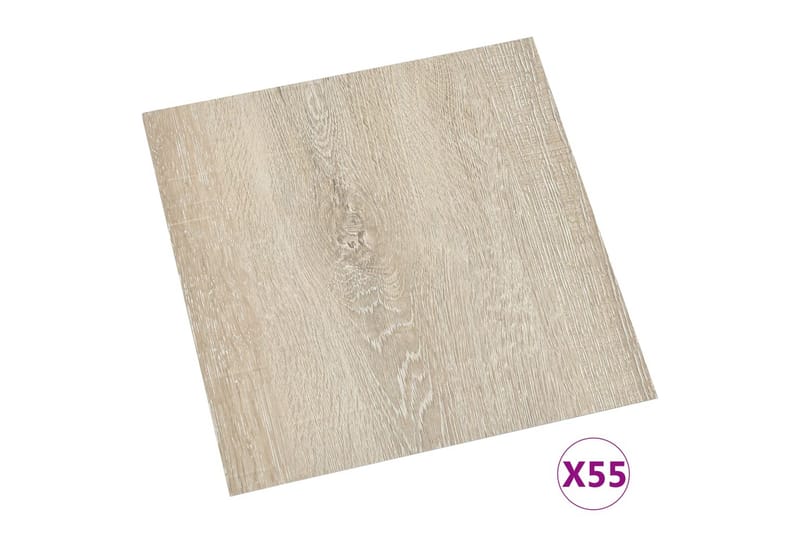 Självhäftande golvplankor 55 st PVC 5,11 m² beige - Beige - Trall