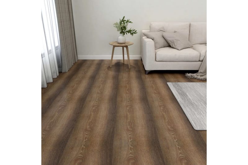 Självhäftande golvplankor 55 st PVC 5,11 m² brun - Brun - Trall