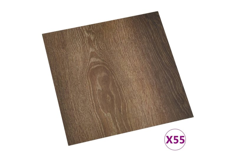 Självhäftande golvplankor 55 st PVC 5,11 m² brun - Brun - Trall