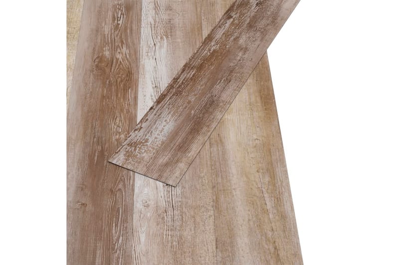 Självhäftande PVC-golvplankor 5,21 m² 2 mm kalkfärgat trä - Brun - Trall