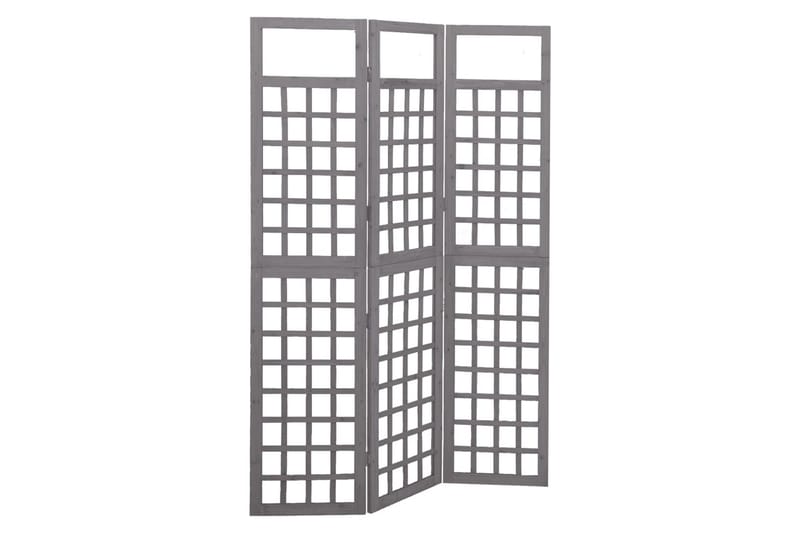 Rumsavdelare/Spaljé 3 paneler massiv gran grå 121x180 cm - Grå - Spalje
