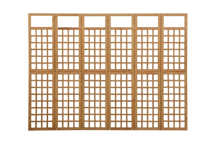 Rumsavdelare/Spaljé 6 paneler massiv gran 242,5x180 cm - Brun - Spalje