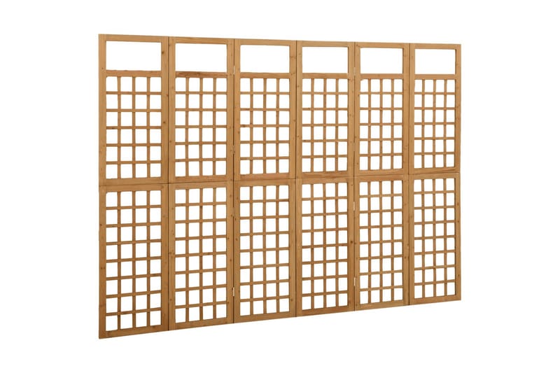 Rumsavdelare/Spaljé 6 paneler massiv gran 242,5x180 cm - Brun - Spalje