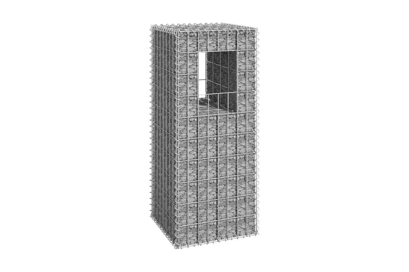 Gabionkorg stolpform 40x40x100 cm järn - Silver - Staket & grind