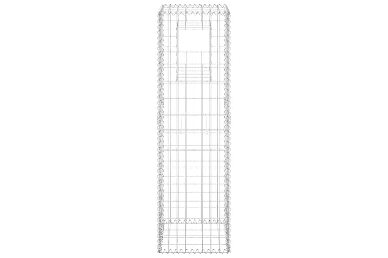 Gabionkorg stolpform 40x40x140 cm järn - Silver - Staket & grind