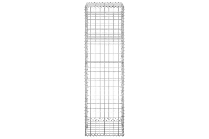 Gabionkorg stolpform 40x40x140 cm järn - Silver - Staket & grind