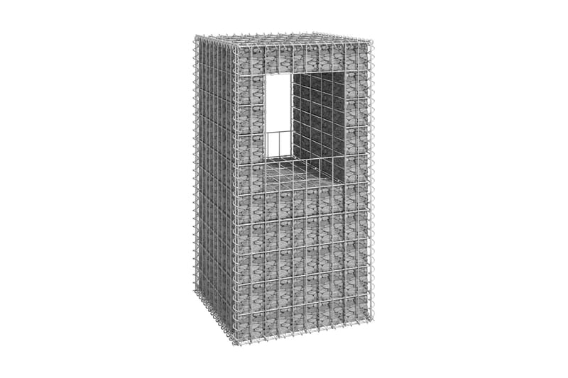Gabionkorg stolpform 50x50x100 cm järn - Silver - Staket & grind