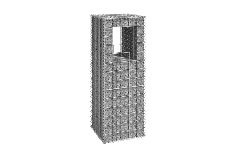 Gabionkorg stolpform 50x50x140 cm järn - Silver - Staket & grind