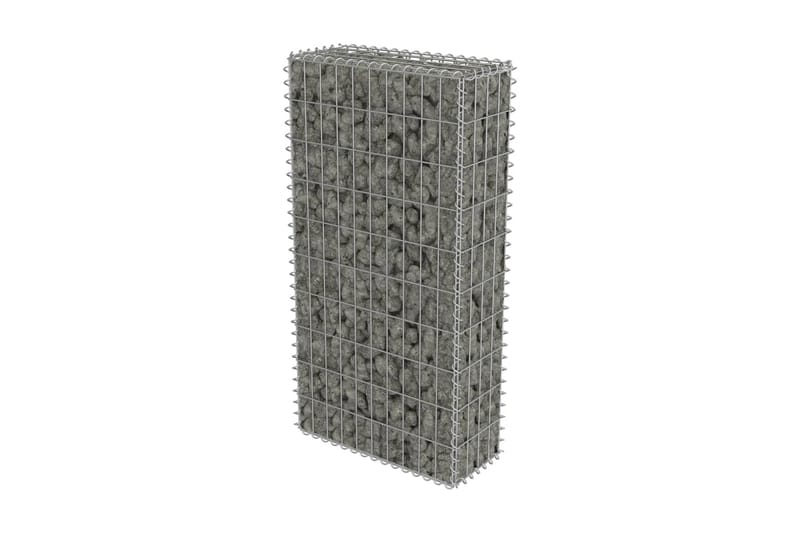 Gabionmur i galvaniserat stål 50x20x100 cm - Silver - Staket & grind