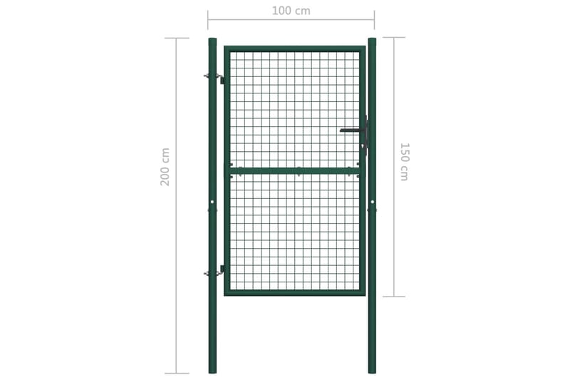 Grind stål 100x150 cm grön - Grön - Staket & grind