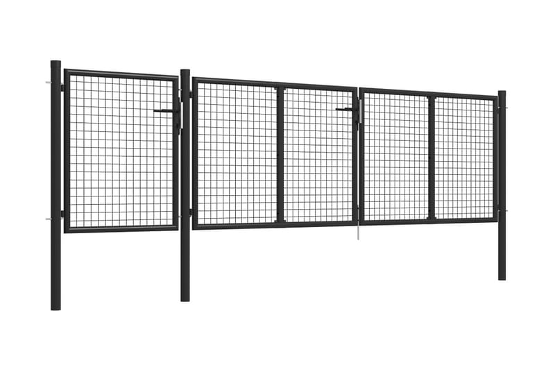 Grind stål 400x100 cm antracit - Grå - Staket & grind
