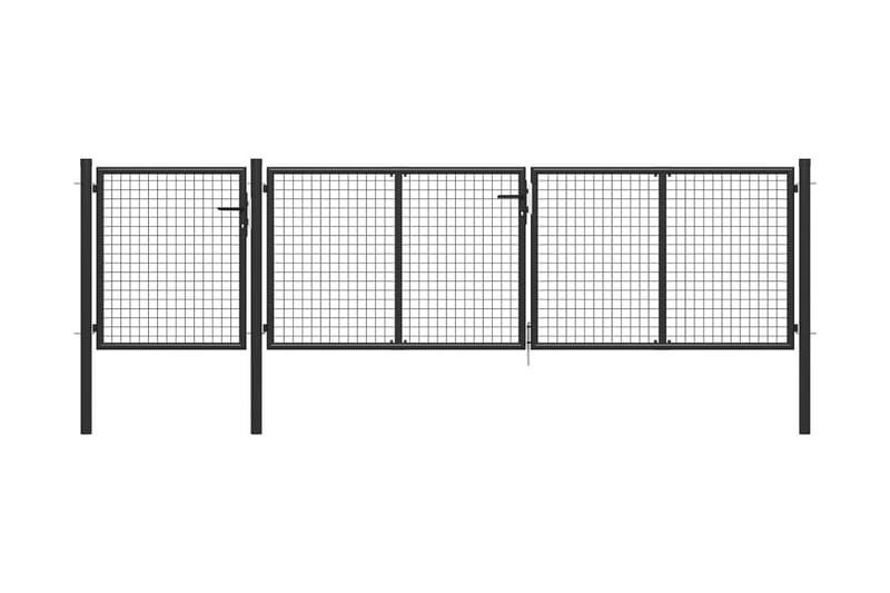 Grind stål 400x100 cm antracit - Grå - Staket & grind