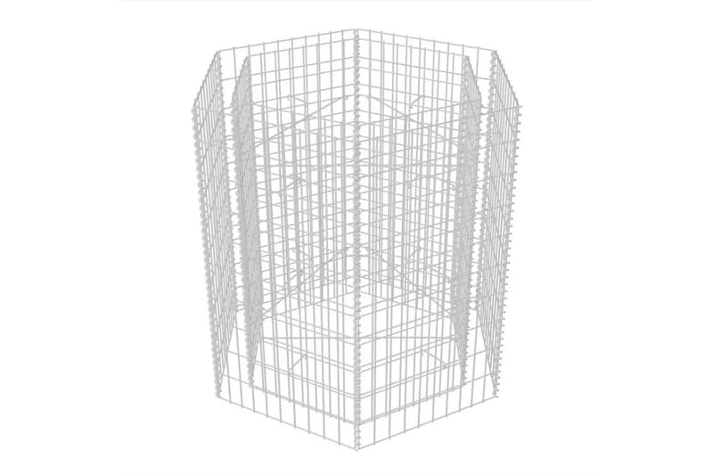 Hexagonal planteringsgabion upphöjd 100x90x100 cm - Silver - Staket & grind