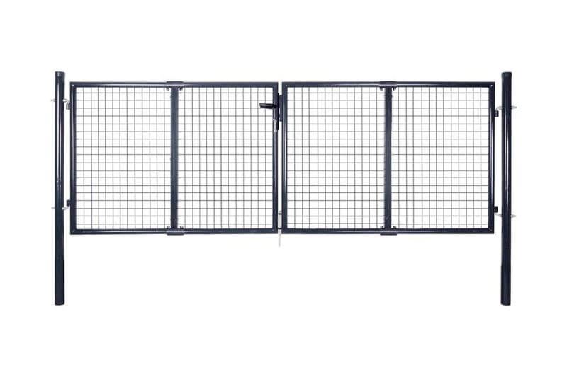 Nätgrind för trädgård galvaniserat stål 289x100 cm grå - Grå - Staket & grind