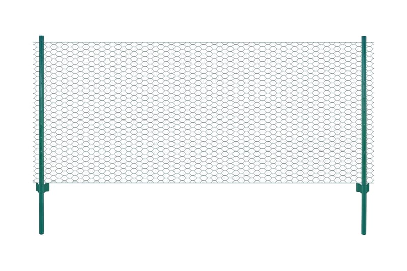 Nätstängsel med stolpar stål 25x1 m grön - Staket & grind