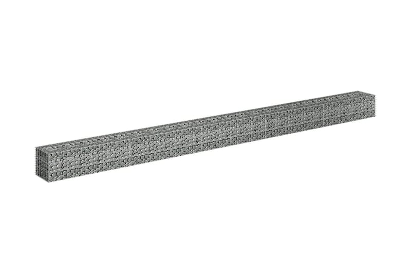 Planteringsgabion upphöjd galvaniserat stål 450x30x30 cm - Silver - Staket & grind