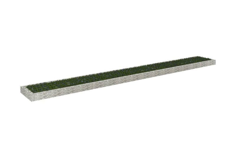 Planteringsgabion upphöjd galvaniserat stål 800x100x20 cm - Silver - Staket & grind